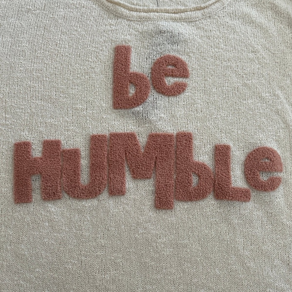 (NWT) Emmer & Oat Woman’s “Be Humble” Knit Sweater, Size: S/M